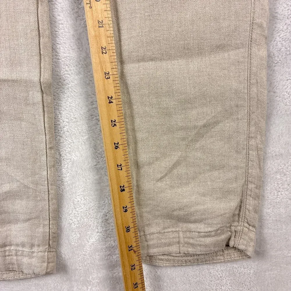 Abercrombie & Fitch Pants Men Size 29x32 (30x32) Beige Langdon Skinny 100% Linen